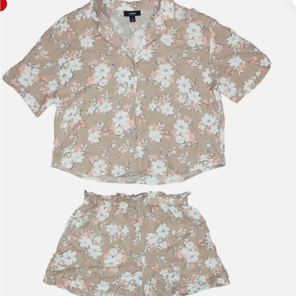 Alfani Floral Tan Pajama Set - Picture 2 of 2